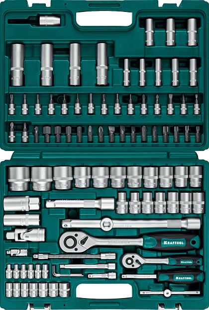 KRAFTOOL X-Drive 94, 94 предм., (1/2″+1/4″), универсальный набор инструмента (27883-H95) фото 1