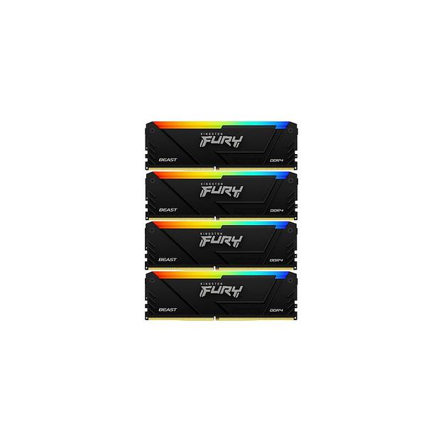 Оперативная память Kingston Fury Beast KF436C17BB2AK4/32 DDR4 - 4x 8ГБ 3600МГц, DIMM, Ret фото 1