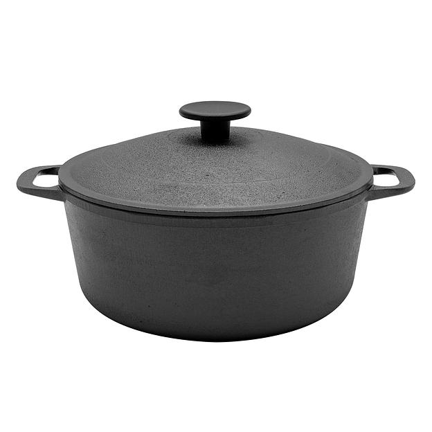 1403-3 Кастрюля 3 л, чугунная, с крышкой 22 см фото 1