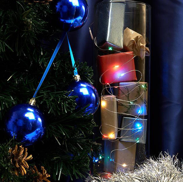 Гирлянда линейная LED мульти 2м от батареек фото 1