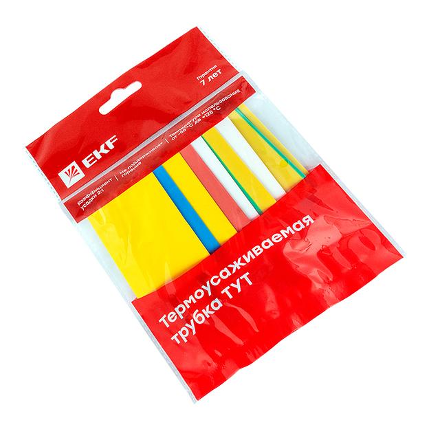 Трубка термоусаживаемая ТУТ нг 20/10 (7 цветов по 3шт) 100мм PROxima фото 1