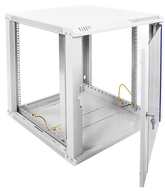 Шкаф коммутационный ЦМО ШРН-ЭКОНОМ (ШРН-Э-12.500-9005) настенный 12U 600x520мм пер.дв.стекл 75кг черный 470мм фото 2