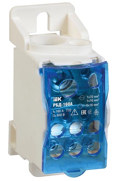 Iek RBD-160 Распределительный блок на DIN-рейку РБД-160А фото 1