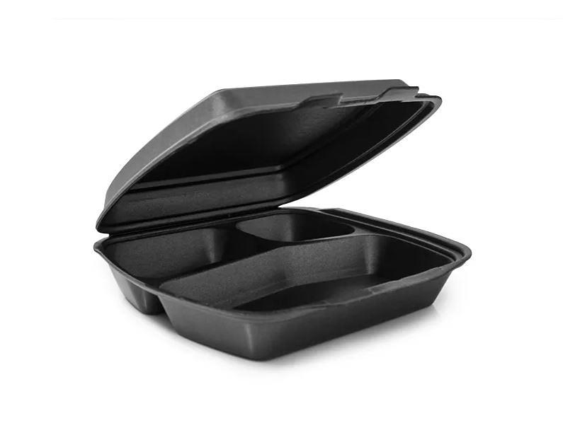 Ланч-бокс черный три деления ОПТ фото 1