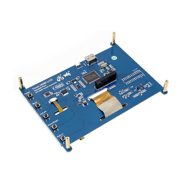 Модуль дисплея ACD18-RA418 Waveshare 7" резистивный сенсорный дисплей без корпуса, 1024*600 IPS матрица, вход HDMI, питание по USB, для Raspberry Pi 3 фото 2