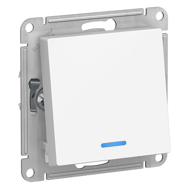 Systeme electric ATN000163 ATLASDESIGN 1-кл ПЕРЕКЛЮЧАТЕЛЬ с подсветкой, сх.6а, 10АХ, механизам, БЕЛЫЙ фото 1