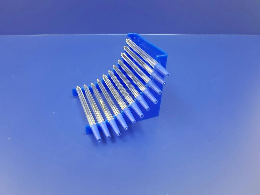 Подставка для ручек карандашей кистей 12 секции (горка радиус, цвет синий) фото 3