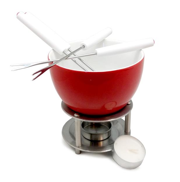 Набор для фондю 500 мл. h=130 мм. d=120 мм. на подставке с вилочками VB /1/12/ фото 1