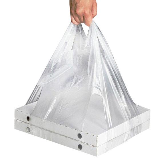 Пакет-майка прозрачный 32+24*60см 14мк для коробки под пиццу/пирог - 100 шт фото 1