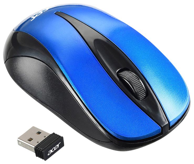 Мышь Acer OMR132 синий/черный оптическая (1000dpi) беспроводная USB для ноутбука (3but) фото 3