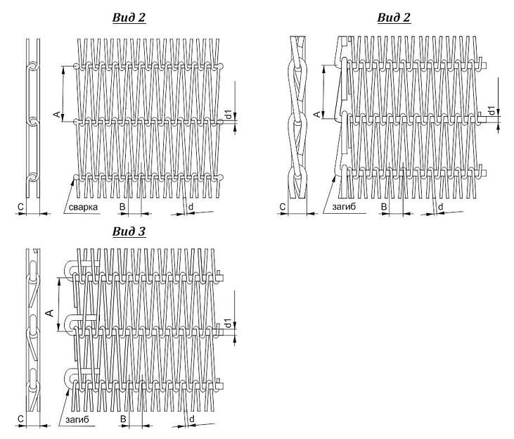 Сетка конвейерная для печи сборная одинарная. Тип 7.1 фото 3