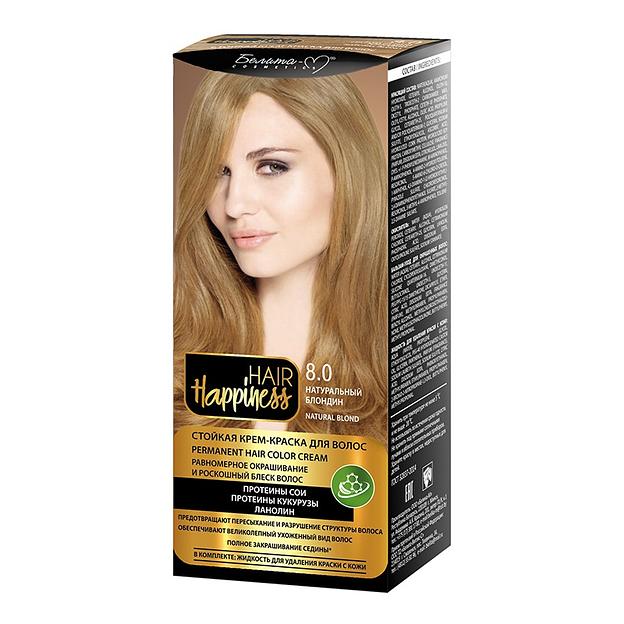 Белита-м hair happiness краска для волос тон № 8.0 натуральный блондин фото 1