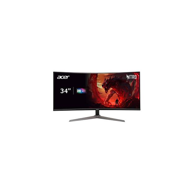 34" Монитор Acer ED340CUS3bmiipx, 3440x1440, VA, 180Гц, 2хHDMI, 1хDP, изогнутый, черный [um.ce0cd.301] фото 1