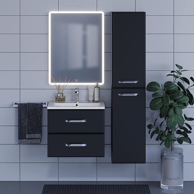 Тумба с раковиной для ванной Uperwood Foster 60 см, подвесная, черная фото 5