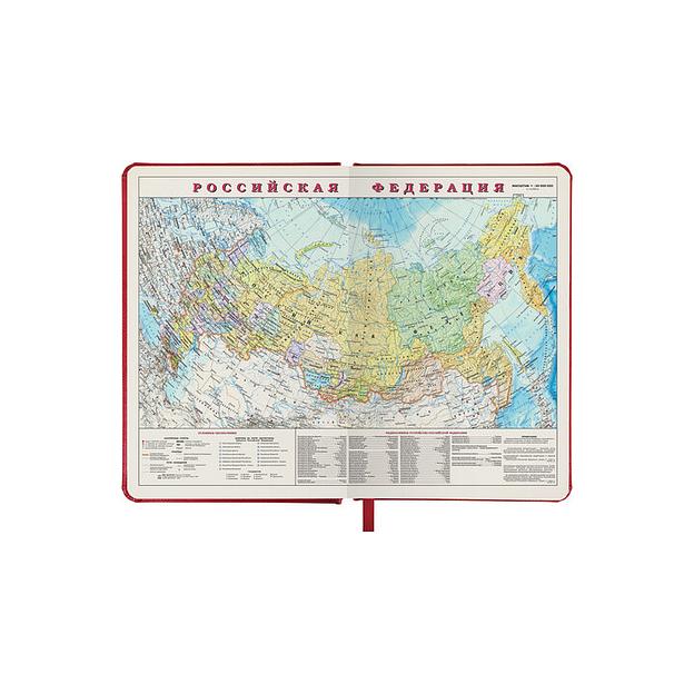 Ежедневник недатированный А5 138×213 мм Brauberg «Iguana» под кожу, 160 л, бордовый, 125092 опт фото 5