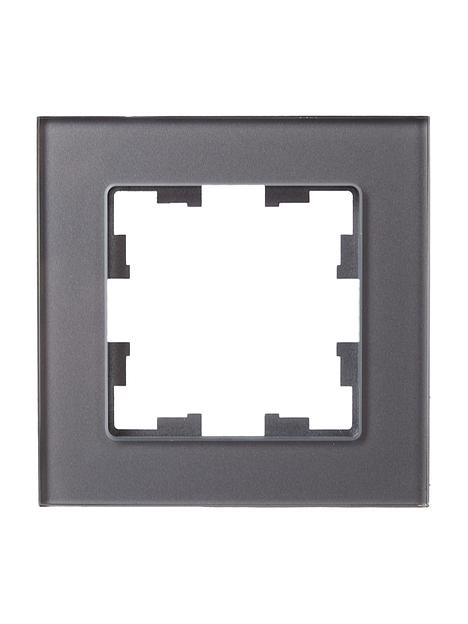 BRITE Рамка 1 пост РУ-1-2-БрСе стекло серый фото 2