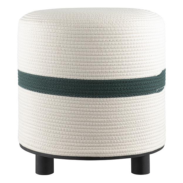 Пуф Andrin, светло-бежевый/зеленый фото 1