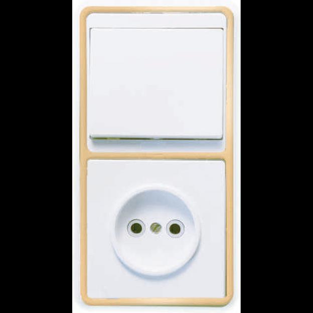 Блок БКВР-037 Бэлла (1-кл. выкл. + розетка) зол. Кунцево 5816 фото 1