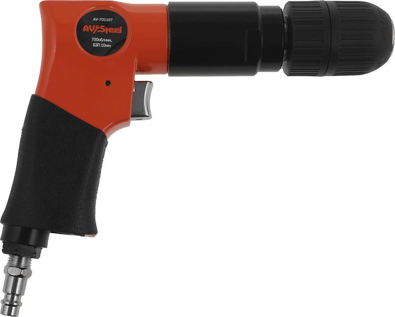 Дрель прямая Av Steel AV-701107 114л/мин патр.:быстрозажимной оранжевый/черный фото 2