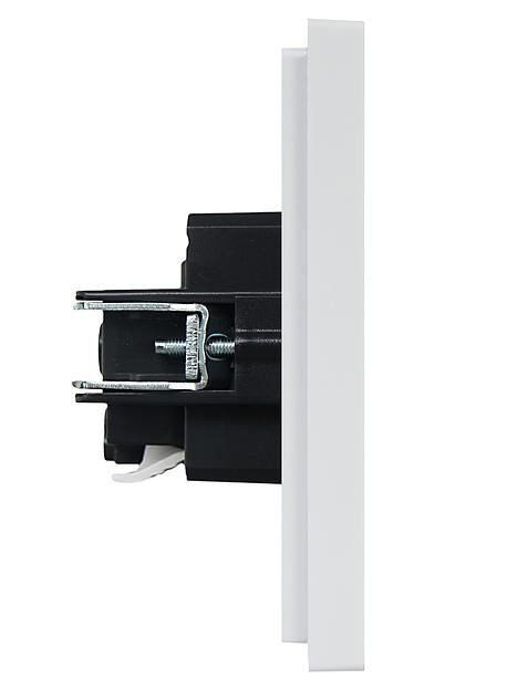 FORTE&PIANO Розетка 1-местная с заземлением без защитных шторок безвинтовое крепление 16А FP214 белый IEK фото 4