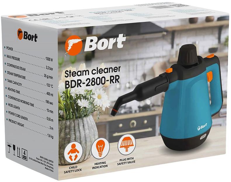 Пароочиститель ручной Bort BDR-2800-RR 1300Вт бирюзовый/черный фото 10