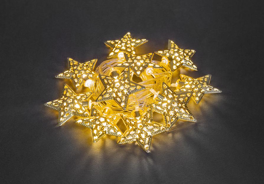 Гирлянда новогодняя светодиодная NGF-D042-02 нить золотые звезды WW 1.6м IP20 Navigator Group 30609 фото 1