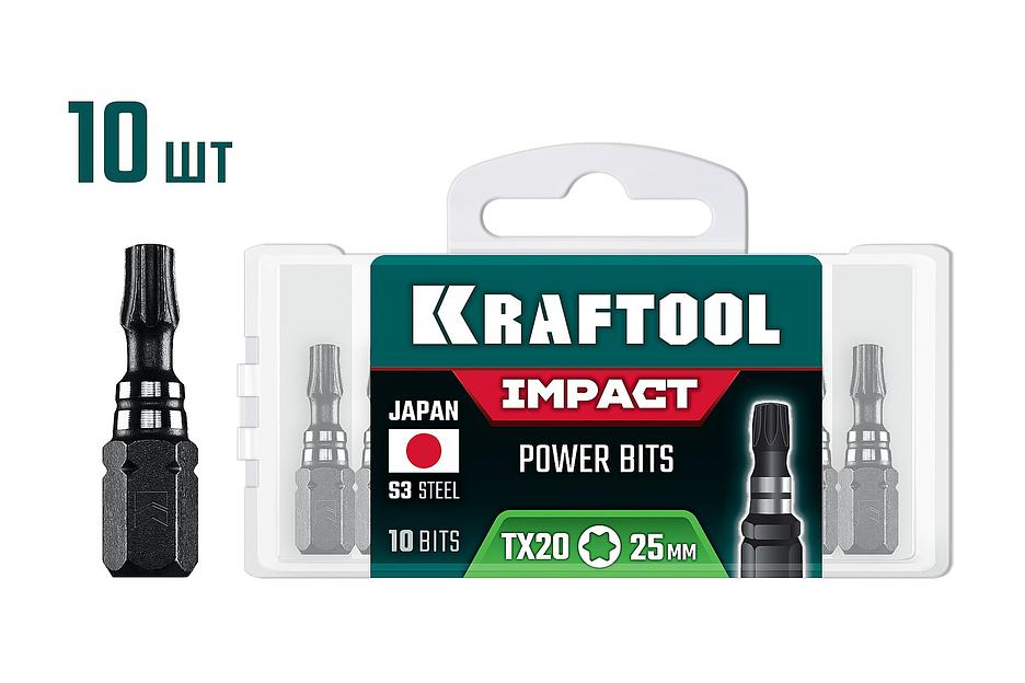 KRAFTOOL Impact TX 20, 25 мм, 10 шт, ударные биты (26195-20-25-S10) фото 1