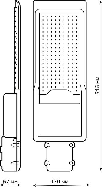 Светильник консольный Gauss 629534320 120Вт ламп.:168шт светодиод.лампа черный фото 5
