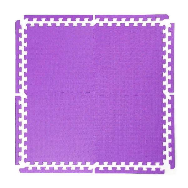 Мягкий пол "Спорт" Универсальный 50x50 см, толщина 1,4 см, тиснение плетенка, Цвет Фиолетовый, Толщина модуля 14 мм фото 1