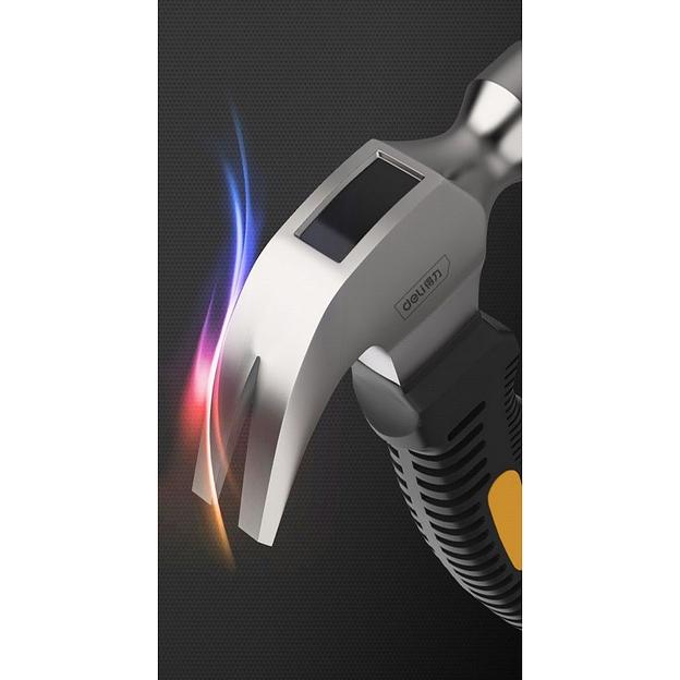 Молоток-гвоздодер укороченный Deli DL441008 250 гр, 160 мм, фиберглассовая рукоять фото 7