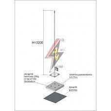 Зажим заземления стержень — стержень диагональный, латунь фото 1