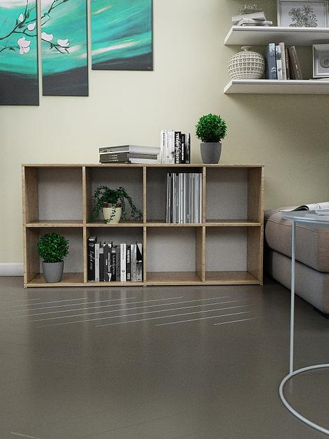 Стеллаж универсальный 8-секционный Wood&Stone «Малави» 320 дуб бунратти 136×34.5×69.3 см фото 3