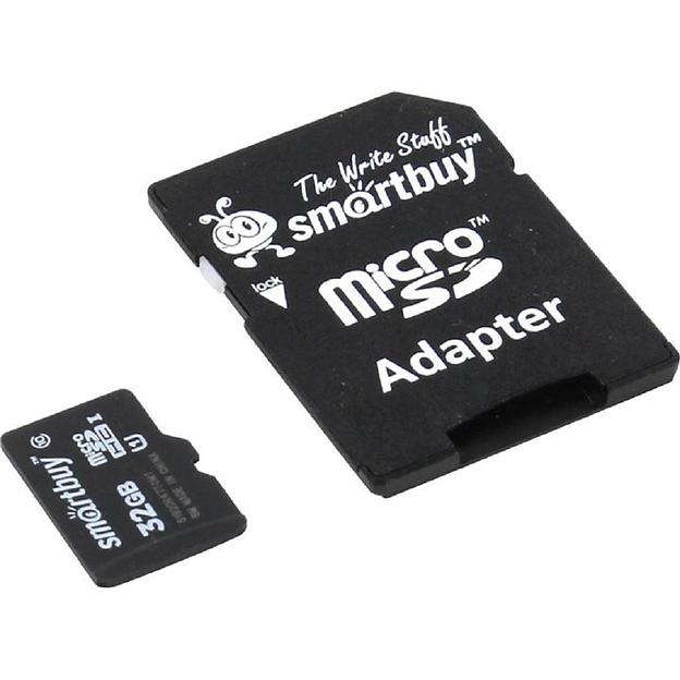 Micro SecureDigital 32Gb Smart buy SB32GBSDCL10-01 {Micro SDHC Class 10, SD adapter} фото 1