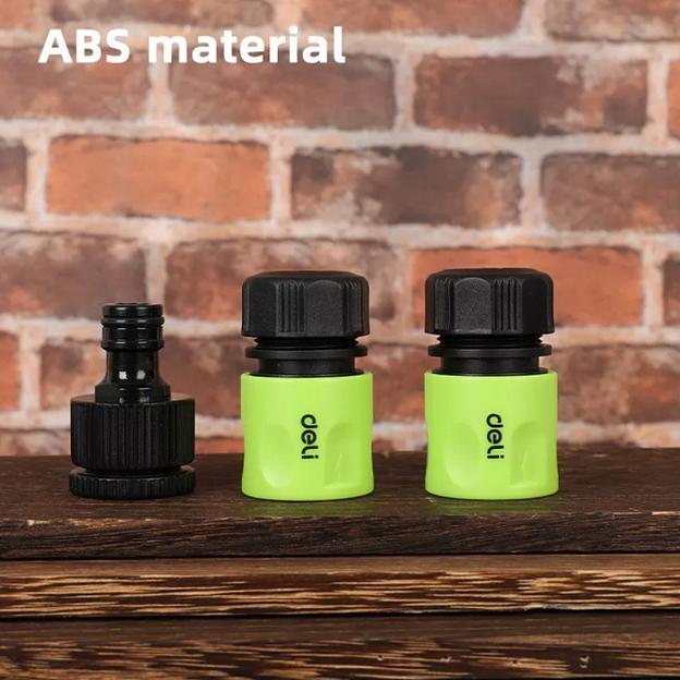 Набор соединителей для поливочных шлангов 3 шт 1/2" Deli DL8799 1/2" быстросъемный коннектор с аквастопом, 1/2" быстросъемный коннектор, штуцер 1/2"-3/4", ударопрочный пластик фото 5