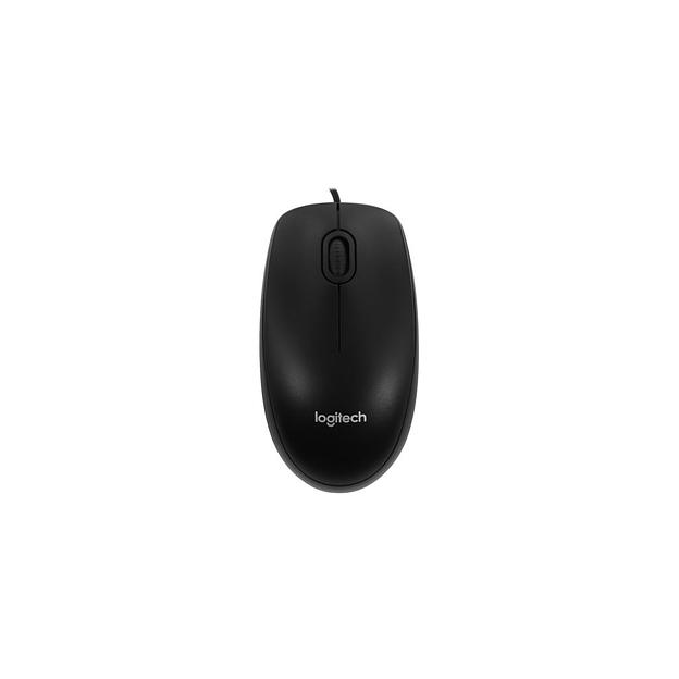Мышь проводная Logitech B100, оптическая, USB, 1000dpi, черный [910-006605] фото 1
