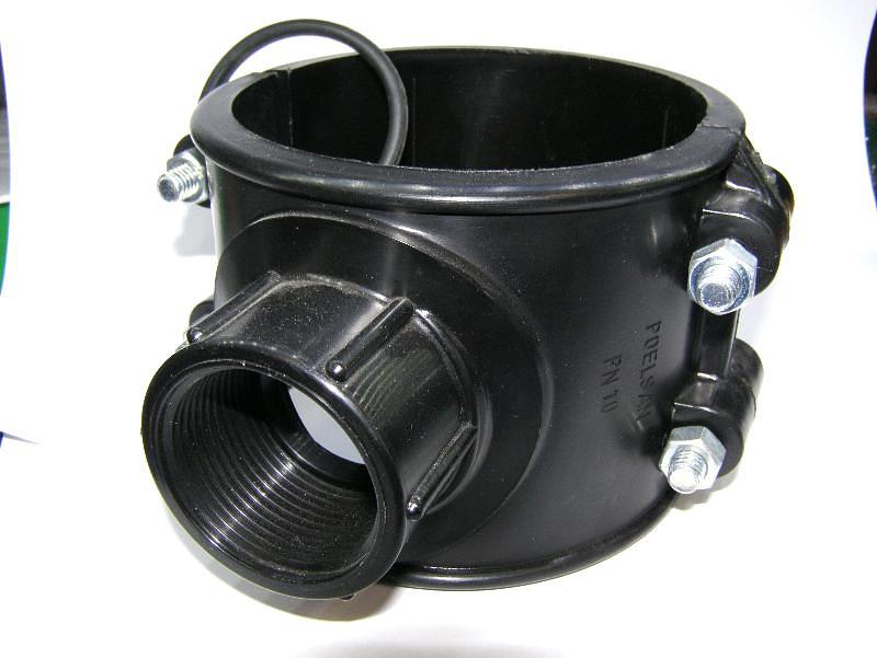 Седловая врезка ПНД 75x2 компрессион. фото 1