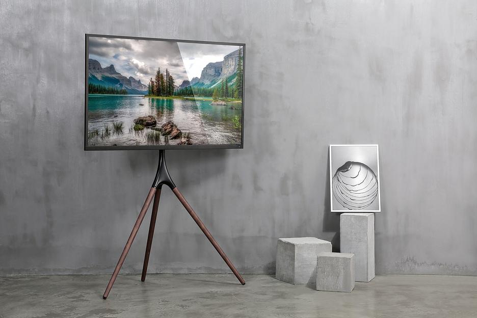 Подставка для телевизора Cactus CS-ST1246BKWN, 45-65", напольный, черный / орех фото 10