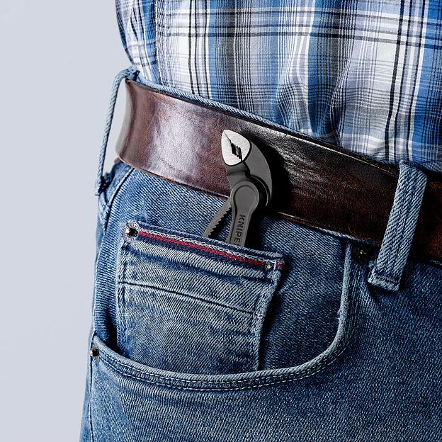 Клещи переставные сантехнические с фиксатором COBRA XS 28 мм (1) под ключ 24 мм L-100 мм Cr-V с ерые фото 6