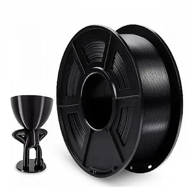 Филамент NVPRINT Silk PLA+ Black для 3D печати диаметр 1.75мм длина 330 метров масса 1 кг фото 1