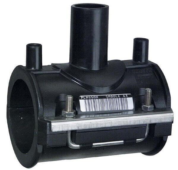 Седелочный отвод 225х63 электросварной полиэтиленовый ПЭ100 SDR11 фото 1