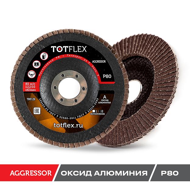 Круг лепестковый торцевой Totflex Aggressor 2 125x22 A P80 ОПТ фото 1