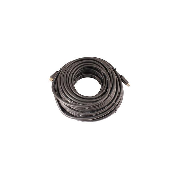 Кабель аудио-видео LAZSO WH-111, HDMI (m) - HDMI (m), ver 2.0, 25м, GOLD, черный [wh-111(25m)] фото 1