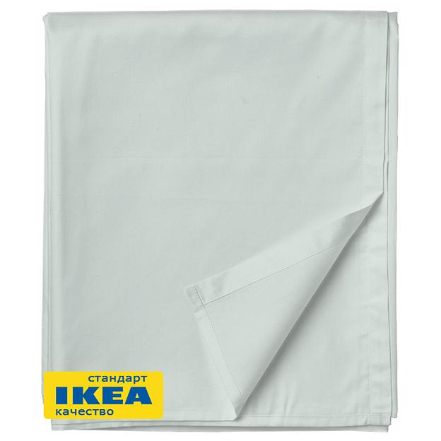 Простыня прямая ПЛАТАН (ИКЕА ПЛАТТМАЛ) 240x260, мятный, сатин, лиоцелл KL-50102006 фото 1