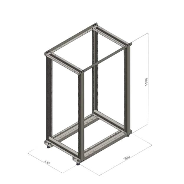 Стойка монтажная двухрамная 33U (1600х530х800мм) фото 3