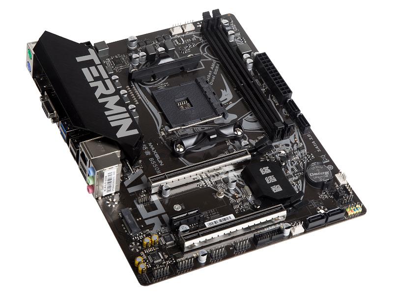 Материнская плата MAXSUN Terminator B550M, SocketAM4, mATX, Retail, 2xDDR4, PCIe4.0, 1xM.2, GLAN, 2xPS/2, 8xUSB2, 4xUSB3, CPU TDP 95Вт, VGA, HDMI (MSTR-B550M) фото 2