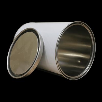 Металлическая банка 1.2 литра с крышкой цвет белый фото 1