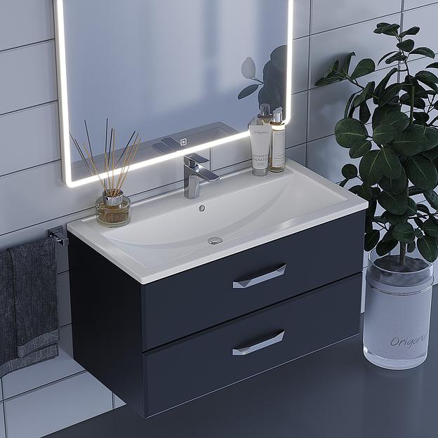 Тумба под раковину для ванной Uperwood Foster 90 см, подвесная, черная фото 4