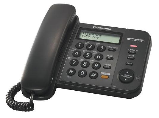 Телефон проводной Panasonic KX-TS2358RUB черный фото 1