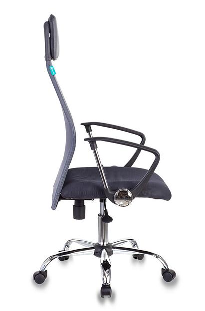 Кресло руководителя Бюрократ KB-6N темно-серый TW-04 TW-12 сетка с подголов. крестовина металл хром фото 3