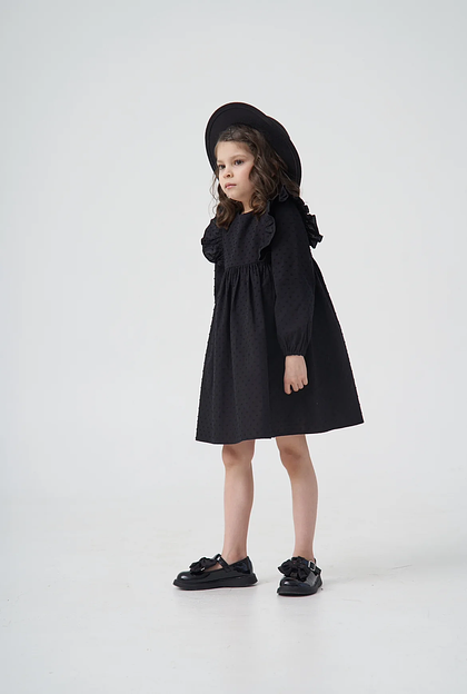 Платье MINI DI «Кристи» чёрный батист с мушками, арт.120/460 ОПТ фото 3